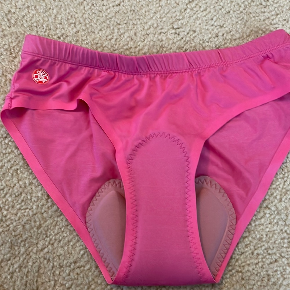 Padded cycling bikini panties, pink large